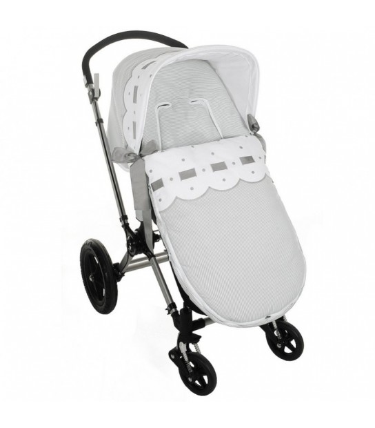 SACO SILLA CARRO PASEO BEBE GRIS ESTRELLITAS UNIVERSAL DISBEBE SILLITA  PASEO NIÑOA