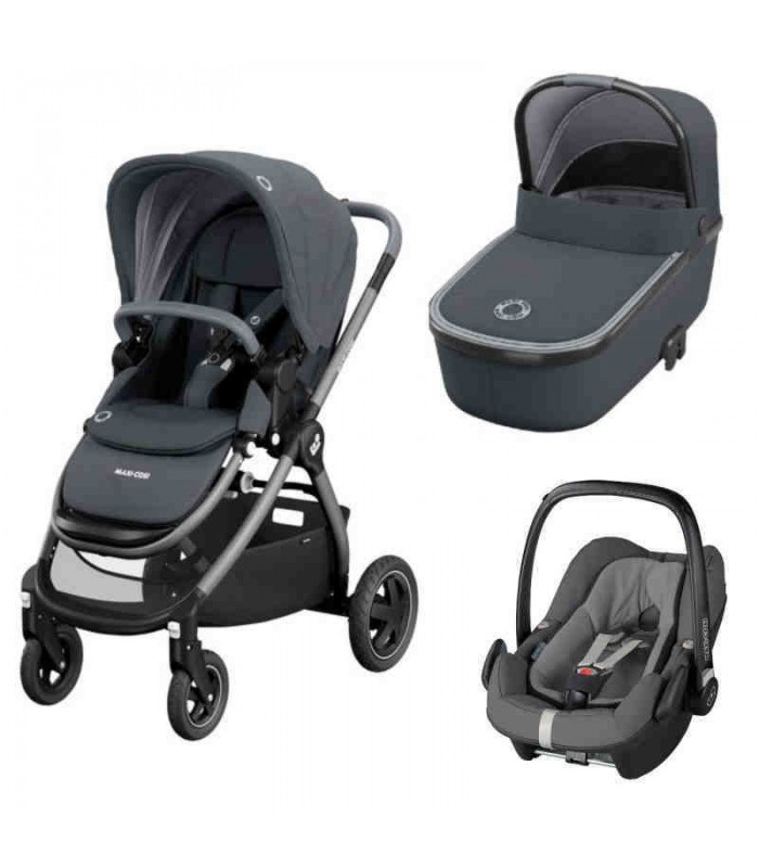 Coche Trio Adorra Maxi Cosi Capazo Oria Silla Paseo Reversible Y Grupo 0