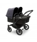 Bugaboo Donkey 5 Twin Gemelar negro negro azul tormenta