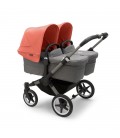  Bugaboo Donkey 5 Twin Gemelar graphite gris melange rojo amanece