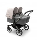  Bugaboo Donkey 5 Twin Gemelar graphite gris melange blanco niebla