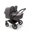 Bugaboo Donkey 5 Twin Gemelar negro gris melange gris melang