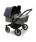 Bugaboo Donkey 5 Twin Gemelar negro gris melange azul tormenta