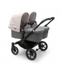 Bugaboo Donkey 5 Twin Gemelar negro gris melange blanco niebla