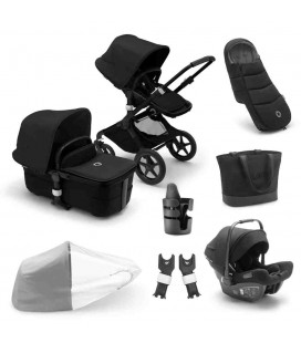 PACK PASEO FOX 3 BUGABOO chasis negro base negro medianoche