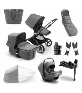 PACK PASEO PLUS FOX 3 BUGABOO chasis graphite bae gris melange