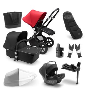 PACK PASEO PLUS CAMALEON 3 BUGABOO negro- rojo