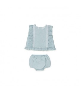 Vestido jesusito verde agua niña con cubre coleccion Tarifa JULIANA