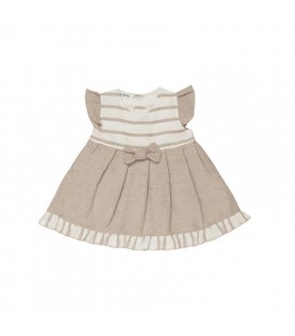 Vestido niña lino arena familia Cap Negre JULIANA
