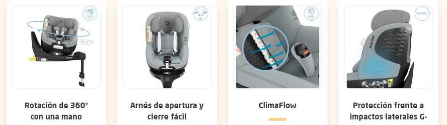 Silla Auto Maxi-Cosi MICA 360 PRO I-size con colchoneta 3D Air